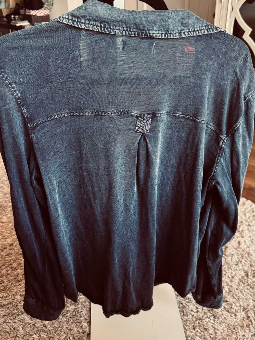 Anthropologie Washed Indigo Henley Shirt - Blue - Picture 2 of 5